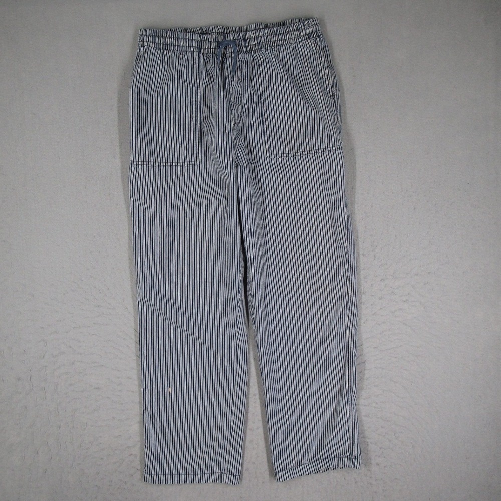 MSFT Mad Minds Mens Hickory Stripe Cotton Drawstring Pants Blue White Size 32